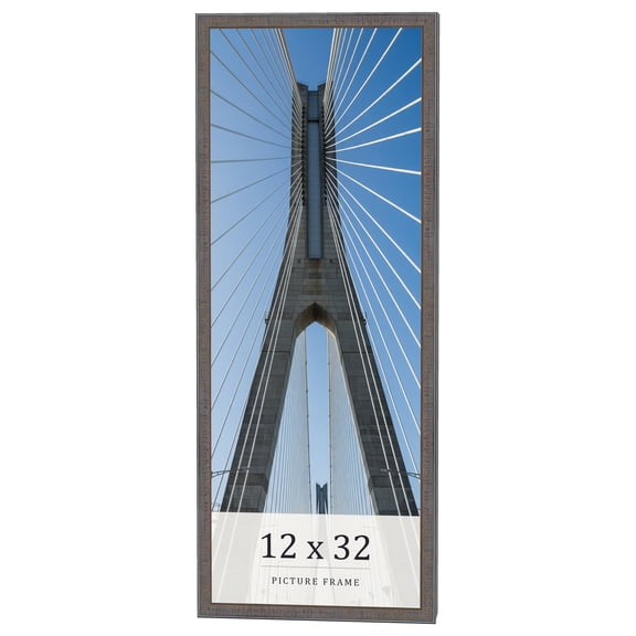 12x32 Frame Blue Kingsley Pewter Solid Wood Picture Frame Width 0.75 Inches |Interior Depth 0.5