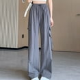 thumbnail image 2 of Kmdttou Wide Leg Cargo Pants Mid-waist Pocket Overalls Casual Pants In Spring And Summer, 2 of 9