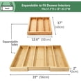 thumbnail image 3 of Bamboo Expandable Kitchen Drawer Organizer, Adjustable Utensil Holder and Cutlery Tray Organiser, Divider for Silverware, Flatware, Knives in Kitchen, Bedroom, Living Room, 5 Slot, 3 of 3