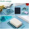 thumbnail image 4 of 2pack Soap Dishes, Silicone Soap Holder Self-draining Waterfall Anti-Slip Design, Soap Savers for Bathroom, Shower, Kitchen, Bath Tub, Razor, Sponges, Dishwasher Safe, 4 of 7