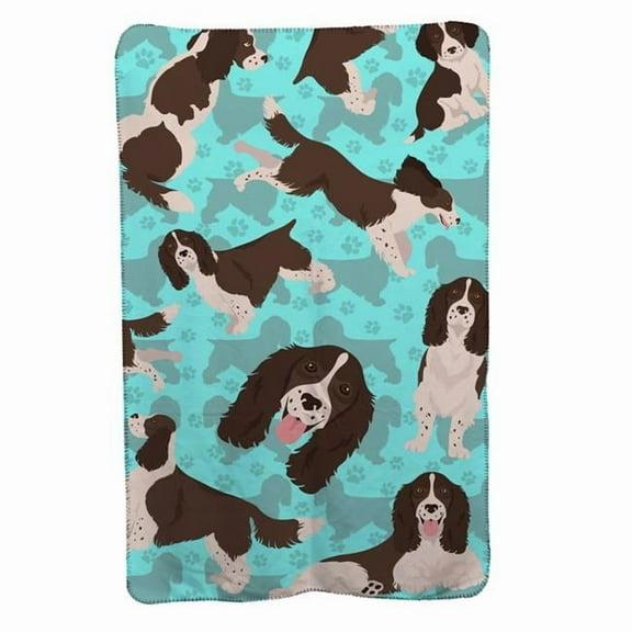 Liver English Springer Spaniel Soft Travel Blanket with Bag 36 in x 58 in