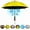 Yellow, variant on BREEZE LIFE Golf Umbrella with Fan and Mister. Portable misting and shade that blocks 99.9% of UVA and UVB rays UV sun protection and cooling at festivals, beach, and sporting events. (American Flag)