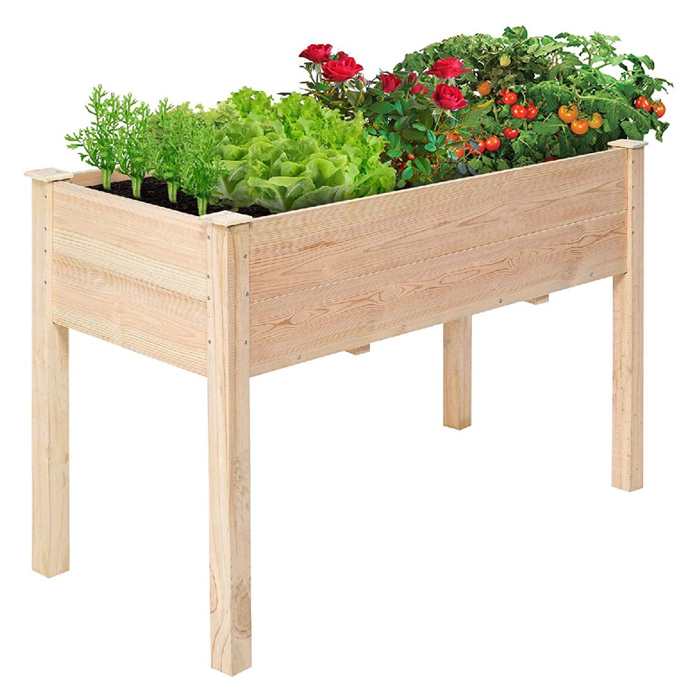Raised Garden Beds Elevated Wood Planter Box Stand for Flower Plant