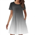 thumbnail image 2 of 50 % de Réduction! Robes d'Automne pour Femmes 2024, Robe T-Shirt d'Été à Manches Courtes à Double Poche et Col Rond pour Femmes, Noir, TG, 2 of 5