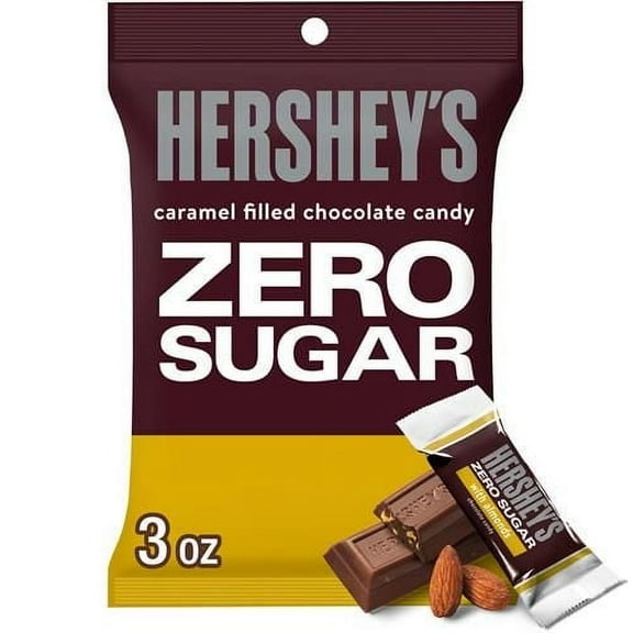 Hersheys Zero Sugar Chocolate With Almonds Candy Bag, 3 Oz - Pack of 2