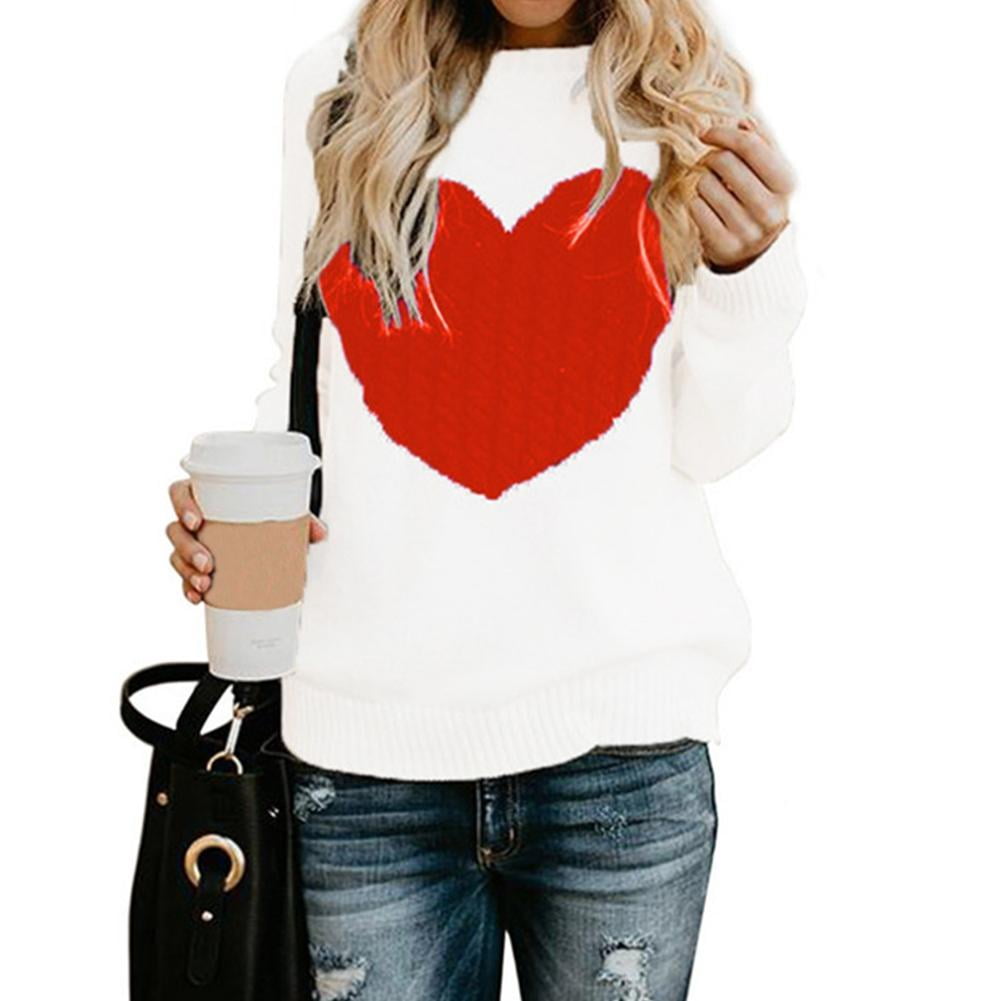 White jumper with red hearts Clearance