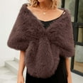 thumbnail image 4 of Lovzfmll Faux Fur Shawl Scarf for Women, Ultra-Soft Plush Warm Winter Shrug, Elegant Cloak Cape for Bridal Wedding Party Gift, 4 of 6
