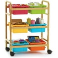 thumbnail image 2 of Copernicus Small Bamboo Book Browser Cart with Six Tubs, 2 of 3