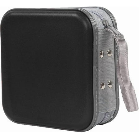 48 Capacity CD Case, Portable Hard Plastic DVD Storage Case, CD Carrying Case, Car Home Travel CD/DVD Organizer (Black 48)