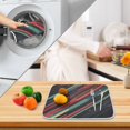 thumbnail image 3 of Yayeee Dish Drying Mat for Kitchen Counter 18" x 24" Microfiber Super Absorbent Coffee Decorative Pad, Red Abstract Lines, 3 of 9