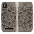 thumbnail image 6 of Asuwish Compatible with Cloud Mobile Stratus C7 Wallet Phone Case and Tempered Glass Screen Protector Flip Credit Card Holder Stand Wrist Strap Mandala Flower Cell Cover for C_7 C 7 Women Men Gray, 6 of 8