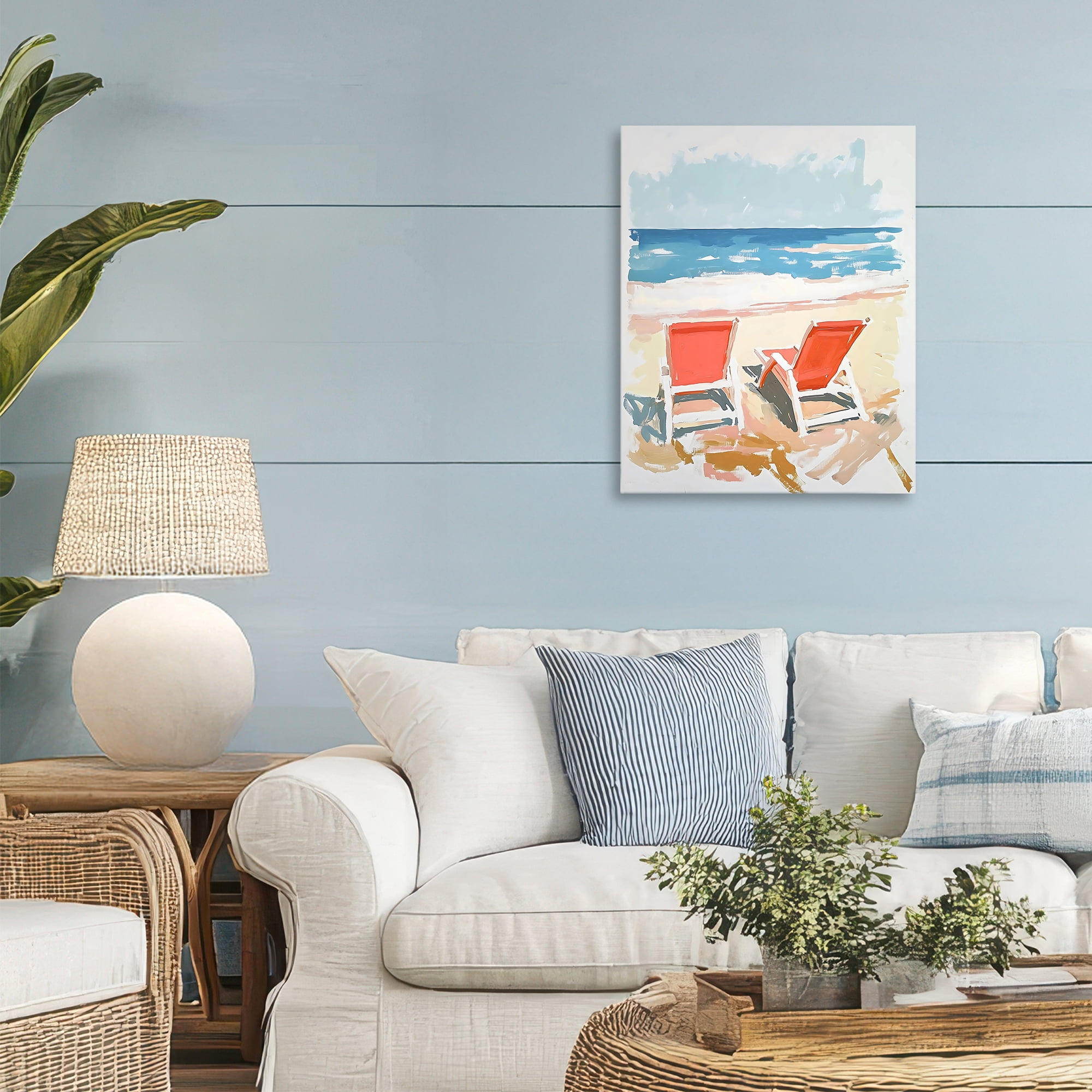 Stupell Industries Two Sunlit Beach Chairs Canvas Wall Art, design by The Prints Vibe