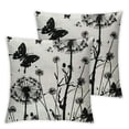 thumbnail image 2 of Awypu Set of 2 Ink Painting Black Dandelion Butterflies Inspirational Quote Decorative Lumbar Throw Pillow Cover Case Home Living Room Bed Sofa Car, 2 of 6