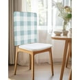 thumbnail image 2 of nqOlkjepod Aqua Plaid Chair Covers Set of 8, Decorative Chair Back Cover, Spring Summer Farmhouse Buffalo Checkered Dining Room Chair Slipcovers Removable Chair Protectors Covers for Party Banquet, 2 of 7