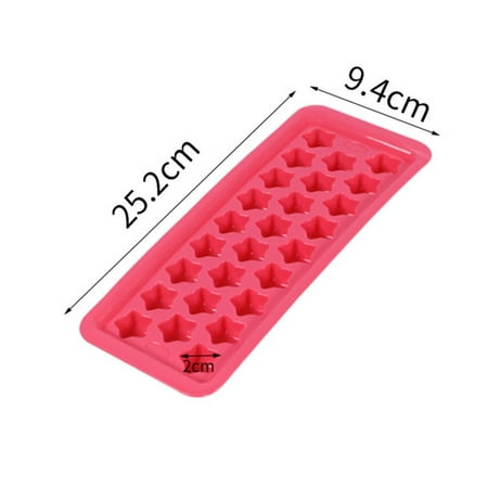 

iOPQO Ice Cube Mold Five Pointed Star Square Heart Shaped Ice Ice Pellet Mold Silicone 26 Shaped ice tray red 26 grid five-pointed star B