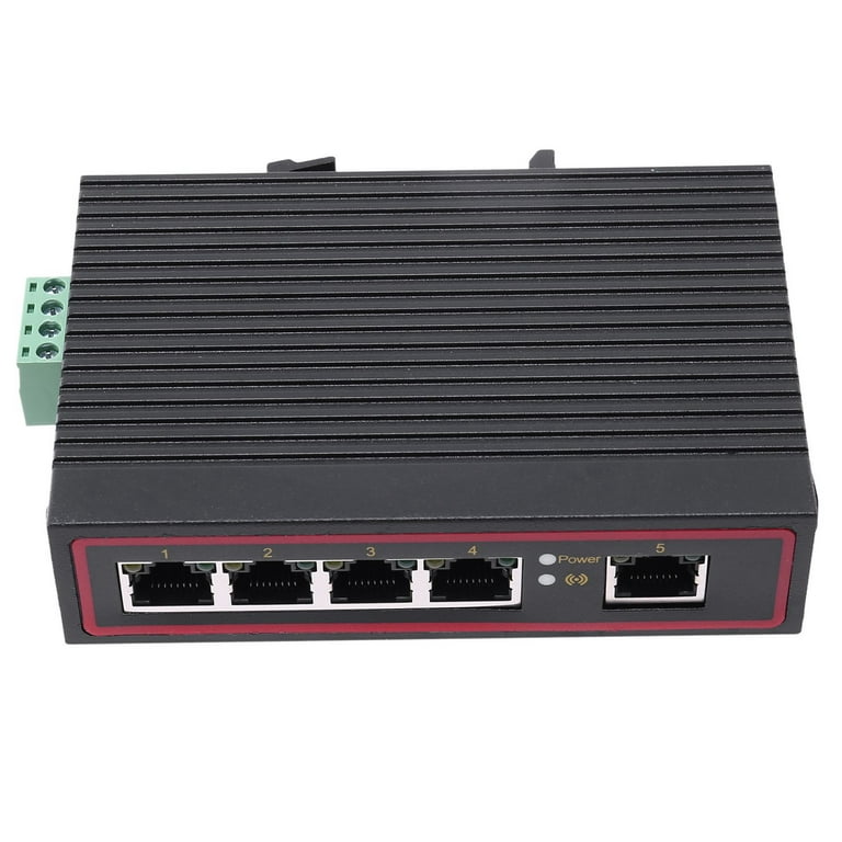 MokerLink 5 Port PoE 100Mbps Industrial DIN-Rail Ethernet Switch