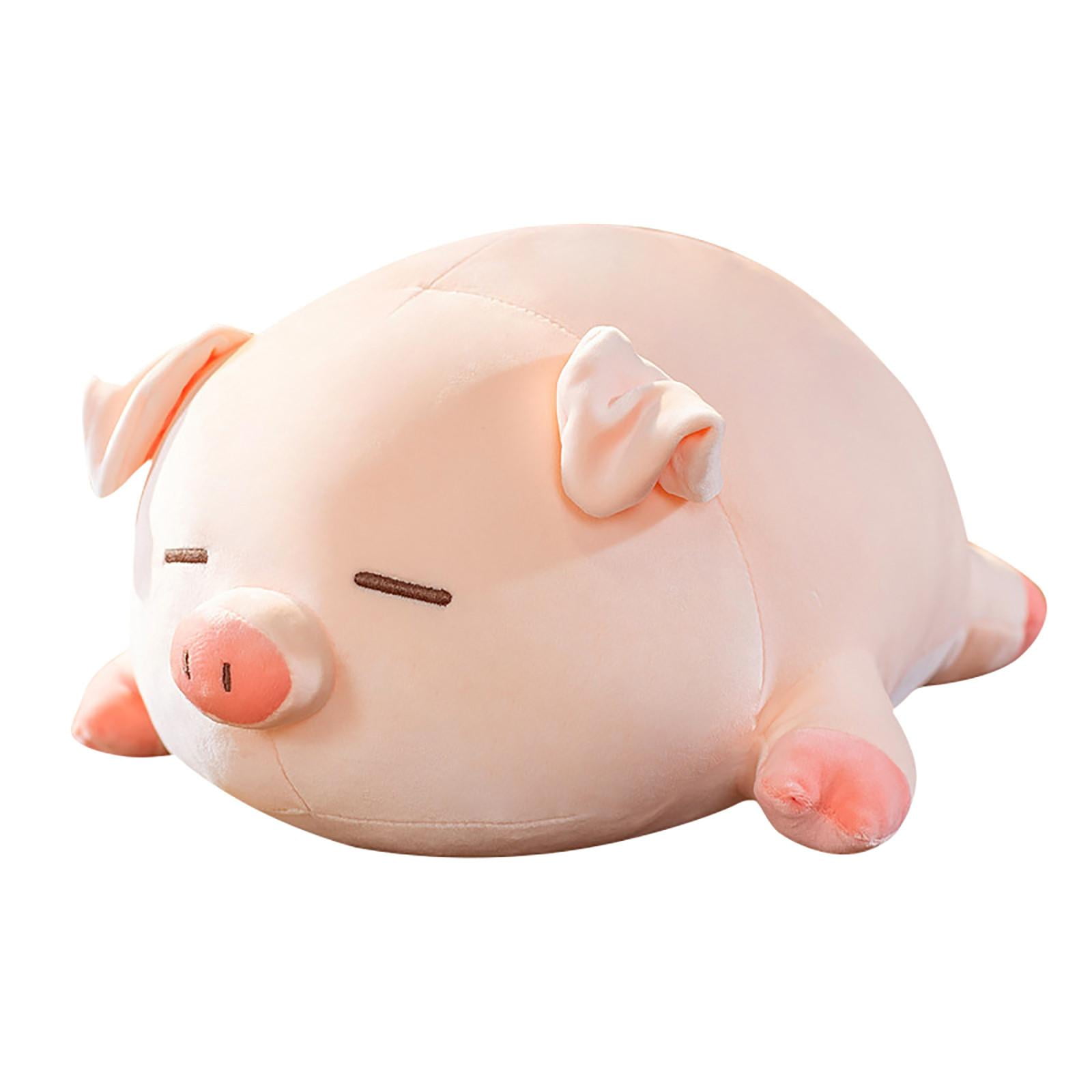 Plush Pig Stuffed Animal, Ultra Soft Cute Sleepy Piggy Throw Pillow, 1 Piece Light Pink Lying Plush Figure, Nap Companion for Bedroom Sofa Couch Ideal Birthday Holiday Gift for Kids Adults
