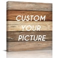 thumbnail image 2 of Farmhouse Beige Brown Wall Art Painting on Canvas, Vintage Wooden Striped Canvas Art Home Prints Wall Art Framed Modern Artwork for Living Room Bedroom Wall Decor 20x20in, 2 of 9