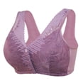 thumbnail image 1 of FhsagQ Bra Bras for Women Bras Plus Size No Steel Ring Bra Full Coverage Front Buckle Underwear Sweat Absorbent No Steel Ring Bra Bras for Women Set with Robe PurpleGrey 40/90, 1 of 5
