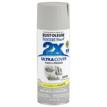 Rustoleum Painter's Touch Ultra-Cover 2X General Purpose Topcoat Enamel Spray Paint, Stone Gray