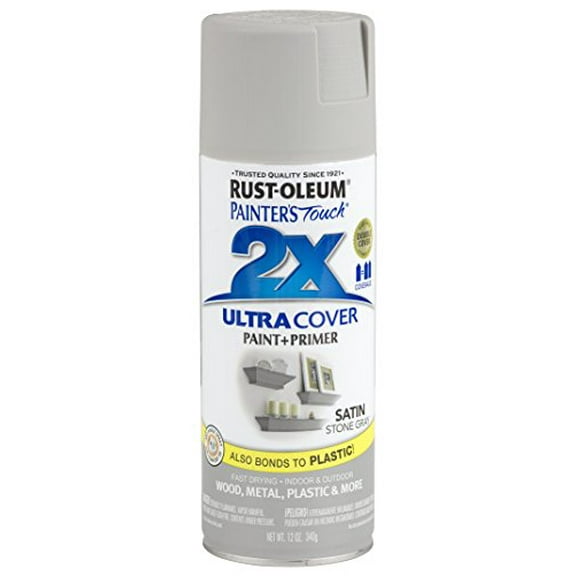 Rustoleum Painter's Touch Ultra-Cover 2X General Purpose Topcoat Enamel Spray Paint, Stone Gray