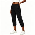 thumbnail image 6 of Lmueinov 2026 Women's 100% Corduroy Elastic Waist Cropped Jogger Pants, Side Pockets Loose Fit Soft Casual Capri Lounge Walking Trousers S-2XL, 6 of 8