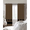 thumbnail image 3 of Brown Black Plaid Blackout Curtains 45 Inches Long for Bedroom, Vintage Rustic Star Buffalo Check Thermal Insulated Room Darkening Black Out Window Curtain Panels Grommet Drapes for Living Room, 3 of 8