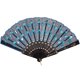 thumbnail image 1 of Abanico oriental elegante con lentejuelas bordadas, diseño de pavo real, abanico plegable, 1 of 7
