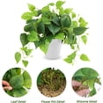 thumbnail image 3 of Artificial Plants Fake Pothos with Plastic Pot Artificial Potted Plant for Home Office Bedroom Indoor Outdoor Decor 1 Pack, 3 of 5