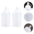 thumbnail image 4 of 2pcs Forma cuadrada Squeeze Bottles Ensalada Ensalada Botellas para el hogar (blanco), 4 of 6