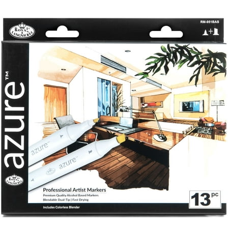 UPC: 0090672369185 | Royal & Langnickel – Azure Dual Tip Alcohol Marker Set 13pc – Basic