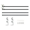 thumbnail image 3 of MERIVILLE 1-Inch Diameter Telescoping Double Window Curtain Rod, Pewter Bird Finials, 28"-48", Black Rod, 3 of 5