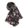 thumbnail image 2 of INSPIRE CHIC Women's Large Balinese Yarn Floral Print Scarves Beach Shawl Vintage Wrap Black, 2 of 6