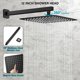 thumbnail image 3 of Juego de grifos de ducha FPXRNG Black Rainfall con cabezal de ducha de 30 cm, 3 of 8