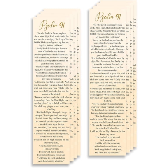 Christian Verses Bookmark | Page Marker Divider | Psalm 91 (Pack of 8)