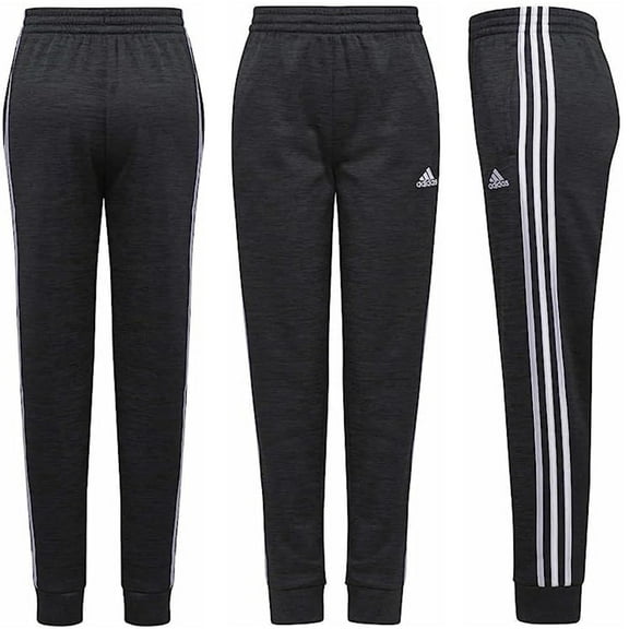 Adidas Youth Jogger Pants – Black Carbon Gray Sweatpants for Boys & Girls, Size S (7/8)