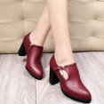 thumbnail image 4 of DPTALR Women Solide Zipper Square Heel Pointed Toe Party Shoes Boots, 4 of 7