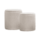 thumbnail image 1 of Set De 2 Taburetes Otomano Redondo Terciopelo Plisado Blanco, 1 of 8