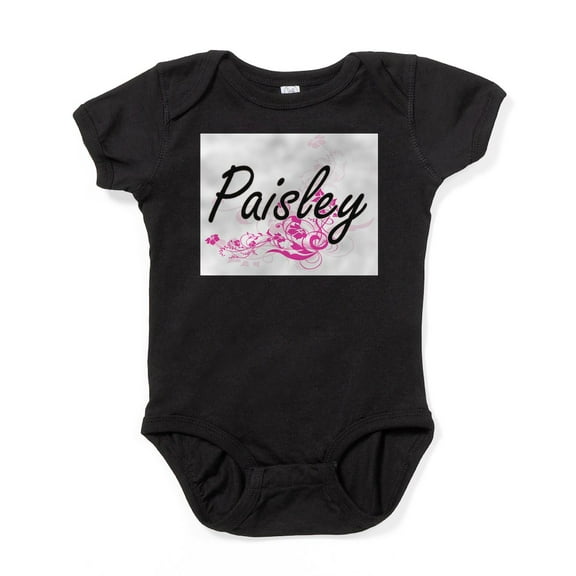 CafePress - Paisley Artistic Name Design With Flower Body Suit - Cute Infant Bodysuit Baby Romper - Size Newborn - 24 Months