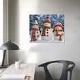 thumbnail image 3 of Nawypu Christmas Snowman Wall Art Santa Claus Hat Red and White Scarf Posters Christmas Decor Family Reunioning Canvas Picture Framed Artwork Painting for Living Bedroom Office Home Decorations, 3 of 4