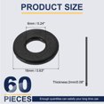 thumbnail image 2 of 60 Pcs Flat Washer for Screws, Stainless Steel Washers 6mm ID x 16mm OD x 2mm Thick for Bolts, Factories Repair, Kitchens, Shops, Black, 2 of 6