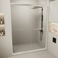 thumbnail image 2 of Wiilayok 56-60 in. W x 72 in. H Double Sliding Shower Door, Semi-frameless Bypass Bathroom Sliding Door with 1/4" (6mm) Tempered Glass for Walk-in Shower, Chrome, 2 of 8