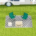 thumbnail image 2 of Reversible Outdoor RV Rug, 6' x 9' Patio Floor Mat, Grey and Cream, 2 of 10