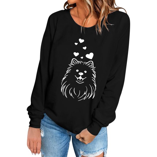 Gibobby Casual Sudadera para Mujer Sudaderas de cuello redondo para mujer estilo casual manga larga ligeras cómodas holgadas de moda sin botones(Negro,G)