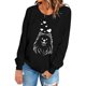 thumbnail image 1 of Gibobby Casual Sudadera para Mujer Sudaderas de cuello redondo para mujer estilo casual manga larga ligeras cómodas holgadas de moda sin botones(Negro,G), 1 of 4