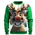 thumbnail image 2 of Jinhomg Ugly Christmas Sweatshirt for Men Funny 3D Suit Graphic T-shirts Long Sleeve Crew Neck Print Shirt Santa Claus Xmas Pullover Tops, 2 of 4
