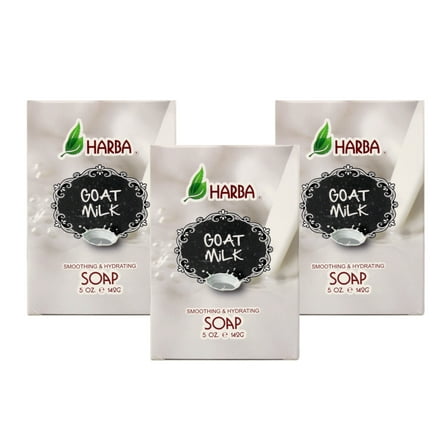 Harba Bath Soap, Smoothing & Hydrating, Goat Milk, 5 OZ - 3 Pack