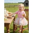 thumbnail image 4 of BemeyourBBs Mom Loves Me Baby Girl Summer Clothes Toddler Baby Girls Mothers Day Outfits Letter Embroidered Crew Neck Short Sleeve T Shirt Tops and Tulle Tutu Skirt Set, 4 of 9