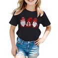 thumbnail image 2 of CONFREE Christmas Girls Short Sleeve Tshirts Crew Neck Graphic Casual Xmas T-Shirt for Kids, 2 of 4