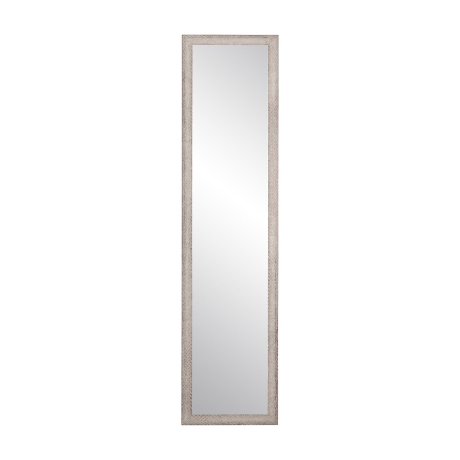 BrandtWorks Rectangular Gray and White Slim Floor Mirror
